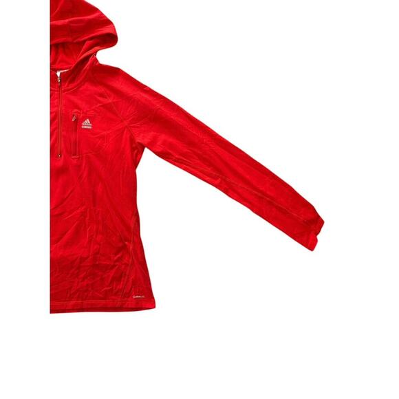 Adidas Climalite Long Sleeve Athletic Women's Hooded 1/4 Zip Jacket Size L - Picture 6 of 7